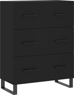 vidaXL - Dressoir - 69,5x34x90 - cm - bewerkt - hout - zwart
