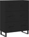 vidaXL - Dressoir - 69,5x34x90 - cm - bewerkt - hout - zwart