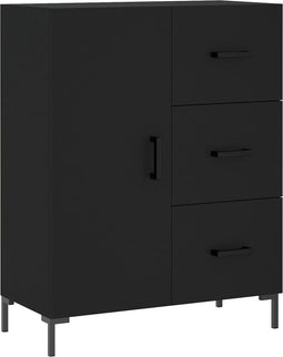 vidaXL - Dressoir - 69,5x34x90 - cm - bewerkt - hout - zwart
