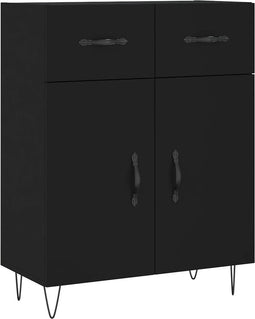 vidaXL - Dressoir - 69,5x34x90 - cm - bewerkt - hout - zwart