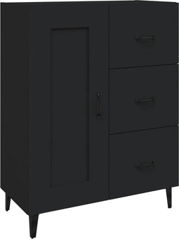 vidaXL - Dressoir - 69,5x34x90 - cm - bewerkt - hout - zwart
