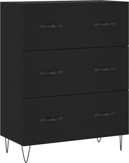 vidaXL - Dressoir - 69,5x34x90 - cm - bewerkt - hout - zwart