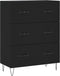 vidaXL - Dressoir - 69,5x34x90 - cm - bewerkt - hout - zwart