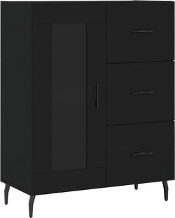 vidaXL - Dressoir - 69,5x34x90 - cm - bewerkt - hout - zwart