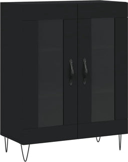 vidaXL - Dressoir - 69,5x34x90 - cm - bewerkt - hout - zwart