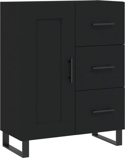 vidaXL - Dressoir - 69,5x34x90 - cm - bewerkt - hout - zwart
