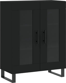 vidaXL - Dressoir - 69,5x34x90 - cm - bewerkt - hout - zwart