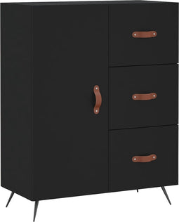 vidaXL - Dressoir - 69,5x34x90 - cm - bewerkt - hout - zwart