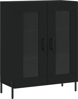 vidaXL - Dressoir - 69,5x34x90 - cm - bewerkt - hout - zwart