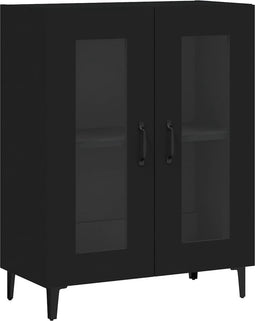 vidaXL - Dressoir - 69,5x34x90 - cm - bewerkt - hout - zwart