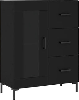 vidaXL - Dressoir - 69,5x34x90 - cm - bewerkt - hout - zwart