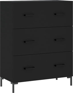 vidaXL - Dressoir - 69,5x34x90 - cm - bewerkt - hout - zwart