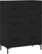 vidaXL - Dressoir - 69,5x34x90 - cm - bewerkt - hout - zwart