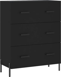 vidaXL - Dressoir - 69,5x34x90 - cm - bewerkt - hout - zwart