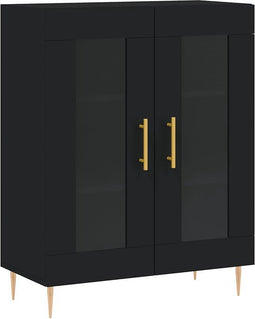 vidaXL - Dressoir - 69,5x34x90 - cm - bewerkt - hout - zwart
