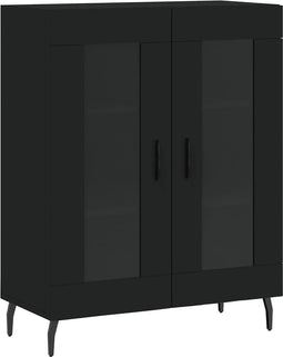 vidaXL - Dressoir - 69,5x34x90 - cm - bewerkt - hout - zwart