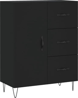 vidaXL - Dressoir - 69,5x34x90 - cm - bewerkt - hout - zwart