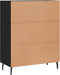 vidaXL - Dressoir - 69,5x34x90 - cm - bewerkt - hout - zwart