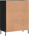 vidaXL - Dressoir - 69,5x34x90 - cm - bewerkt - hout - zwart