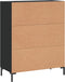 vidaXL - Dressoir - 69,5x34x90 - cm - bewerkt - hout - zwart