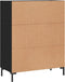 vidaXL - Dressoir - 69,5x34x90 - cm - bewerkt - hout - zwart