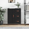 vidaXL - Dressoir - 69,5x34x90 - cm - bewerkt - hout - zwart