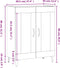 vidaXL - Dressoir - 69,5x34x90 - cm - bewerkt - hout - zwart