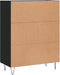 vidaXL - Dressoir - 69,5x34x90 - cm - bewerkt - hout - zwart