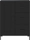 vidaXL - Dressoir - 69,5x34x90 - cm - bewerkt - hout - zwart