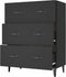 vidaXL - Dressoir - 69,5x34x90 - cm - bewerkt - hout - zwart