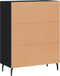 vidaXL - Dressoir - 69,5x34x90 - cm - bewerkt - hout - zwart