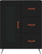 vidaXL - Dressoir - 69,5x34x90 - cm - bewerkt - hout - zwart