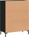 vidaXL - Dressoir - 69,5x34x90 - cm - bewerkt - hout - zwart