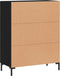 vidaXL - Dressoir - 69,5x34x90 - cm - bewerkt - hout - zwart