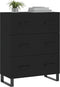 vidaXL - Dressoir - 69,5x34x90 - cm - bewerkt - hout - zwart