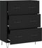 vidaXL - Dressoir - 69,5x34x90 - cm - bewerkt - hout - zwart