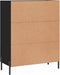 vidaXL - Dressoir - 69,5x34x90 - cm - bewerkt - hout - zwart