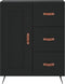 vidaXL - Dressoir - 69,5x34x90 - cm - bewerkt - hout - zwart