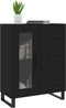 vidaXL - Dressoir - 69,5x34x90 - cm - bewerkt - hout - zwart