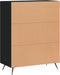 vidaXL - Dressoir - 69,5x34x90 - cm - bewerkt - hout - zwart