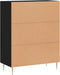 vidaXL - Dressoir - 69,5x34x90 - cm - bewerkt - hout - zwart