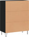 vidaXL - Dressoir - 69,5x34x90 - cm - bewerkt - hout - zwart