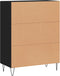 vidaXL - Dressoir - 69,5x34x90 - cm - bewerkt - hout - zwart