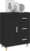 vidaXL - Dressoir - 69,5x34x90 - cm - bewerkt - hout - zwart