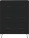 vidaXL - Dressoir - 69,5x34x90 - cm - bewerkt - hout - zwart