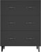 vidaXL - Dressoir - 69,5x34x90 - cm - bewerkt - hout - zwart