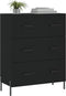 vidaXL - Dressoir - 69,5x34x90 - cm - bewerkt - hout - zwart