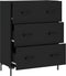 vidaXL - Dressoir - 69,5x34x90 - cm - bewerkt - hout - zwart