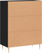 vidaXL - Dressoir - 69,5x34x90 - cm - bewerkt - hout - zwart