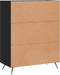 vidaXL - Dressoir - 69,5x34x90 - cm - bewerkt - hout - zwart